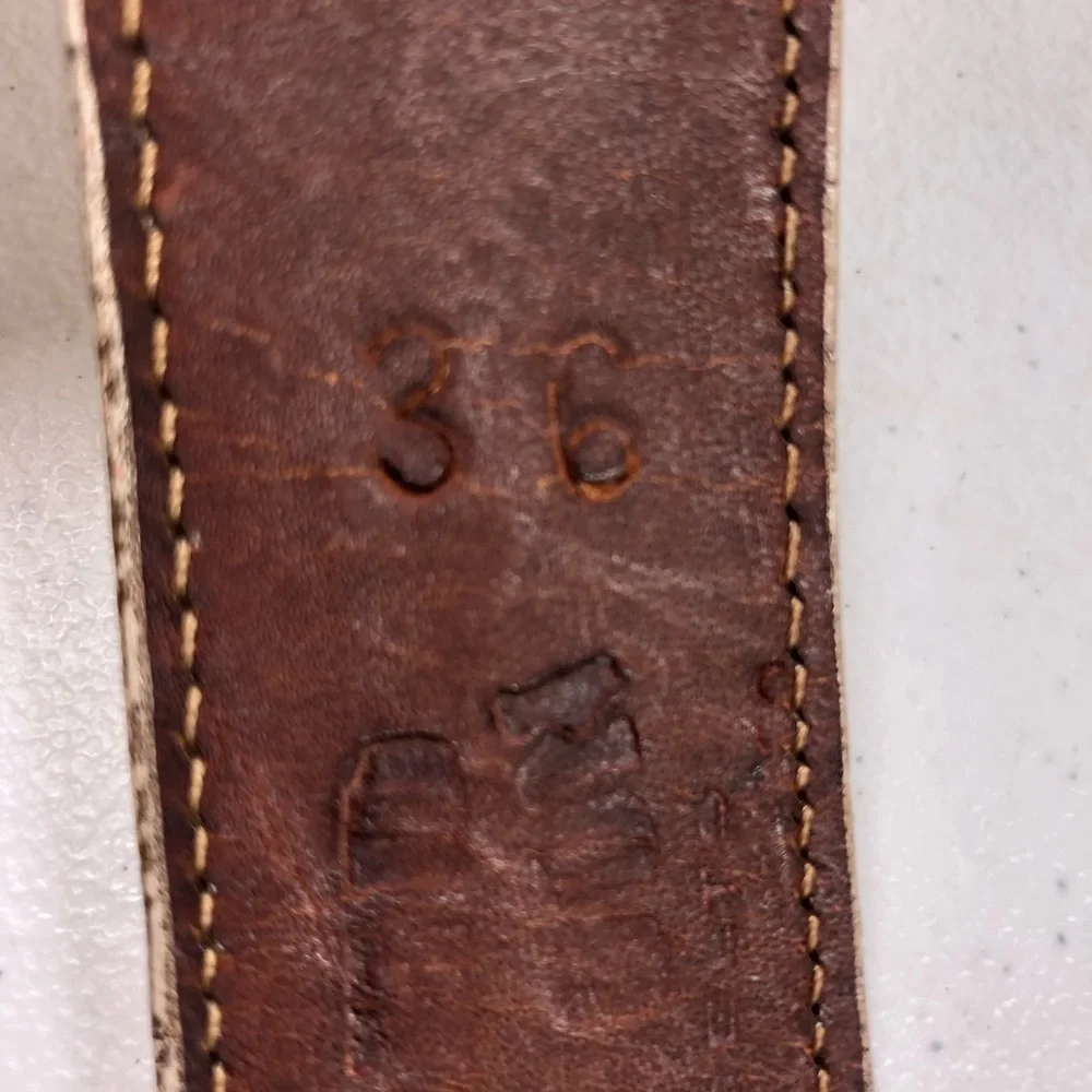 RARE Red Wagon Leather Belt Made in Mexico